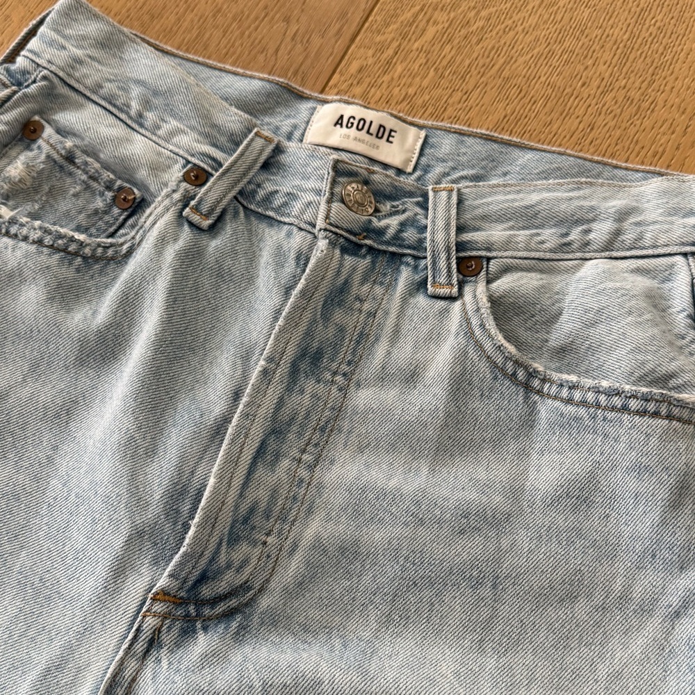 AGOLDE Riley High Rise Straight Crop Jeans Size 24 in Shatter - Picture 6 of 12